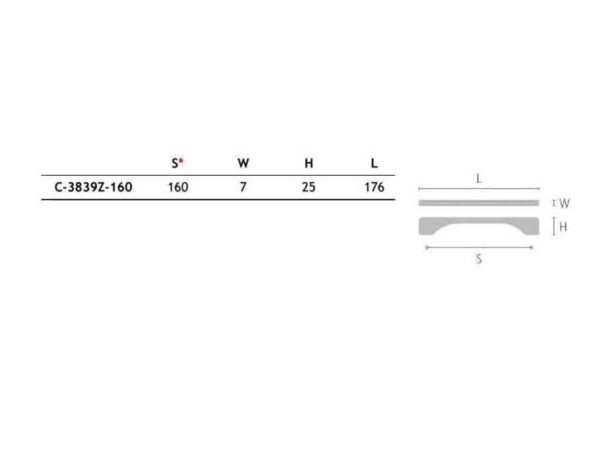 Uchwyt meblowy C-3839Z-160-P60 - obrazek 3
