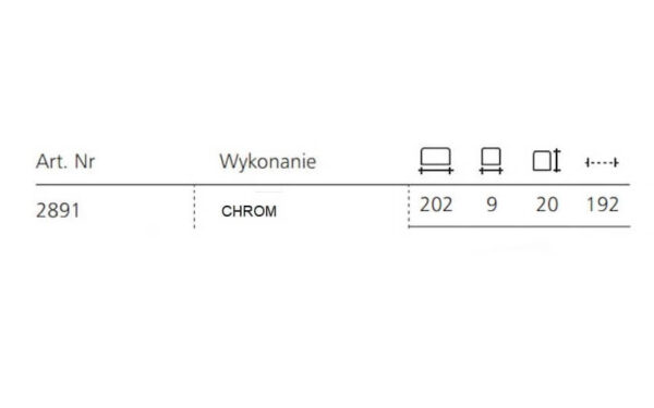 Uchwyt meblowy 2891-192 chrom - obrazek 3