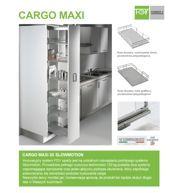 Kosz CARGO MAXI PULL-OUT 527S15CBZ3 600 - obrazek 2