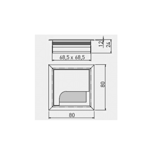 Przepust kabla metalowy 80x80mm czarny PL.40.360.PK80.53 - obrazek 3