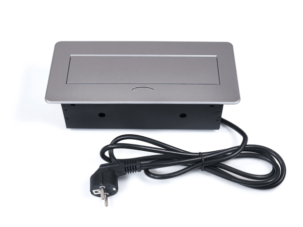 Gniazdo meblowe KOMBI BOX 2G+2USB aluminium - obrazek 5