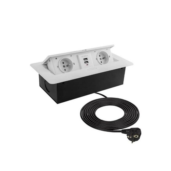 Gniazdo meblowe KOMBI BOX 2G+2USB białe