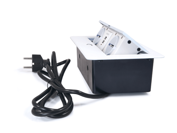 Gniazdo meblowe KOMBI BOX 2G+2USB białe - obrazek 5