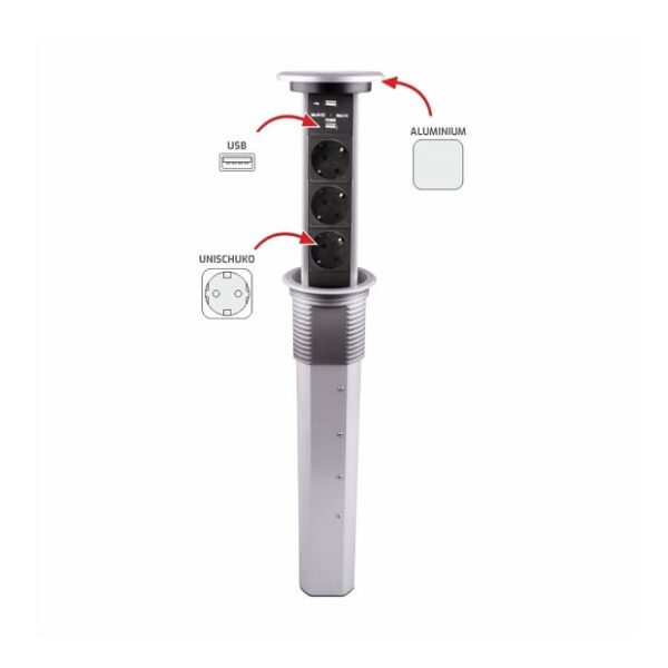 Gniazdo pionowe USB LIFTBOX-A-ALU-3DE-U-01 - obrazek 6