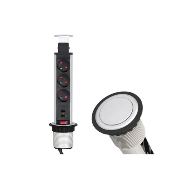Gniazdo pionowe USB LIFTBOX-AL-3FR-U-01
