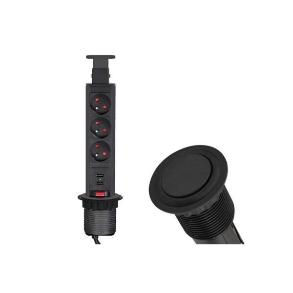Gniazdo pionowe USB LIFT BOX LIFTBOX-CZ-3FR-U-01