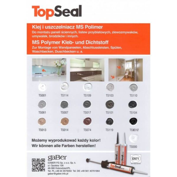 TOPSEAL klej i uszczelniacz TS001 biały - obrazek 2