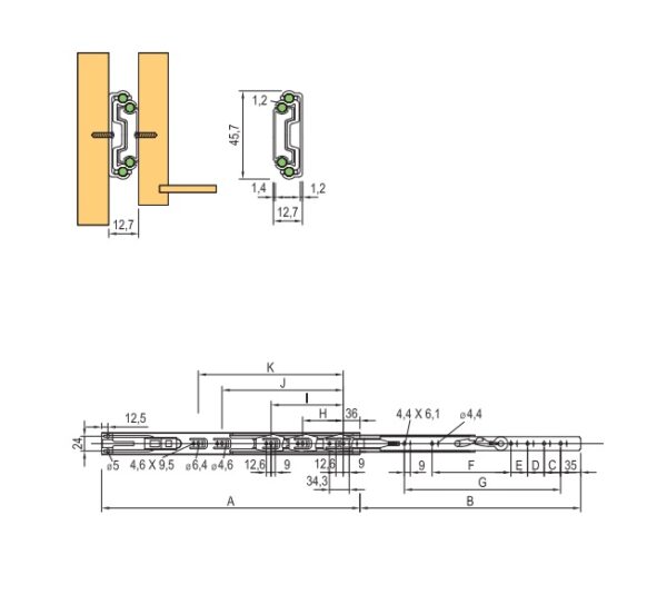 Prowadnica kulowa STRONG L-600 - obrazek 3