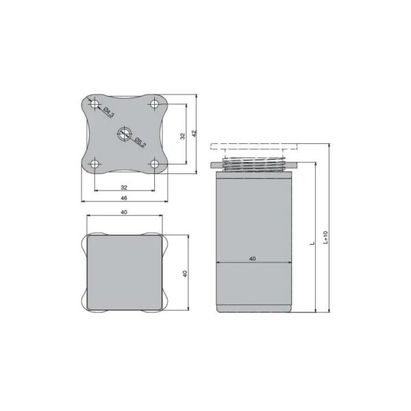 Nóżka meblowa NIK27/677/15 inox - obrazek 2