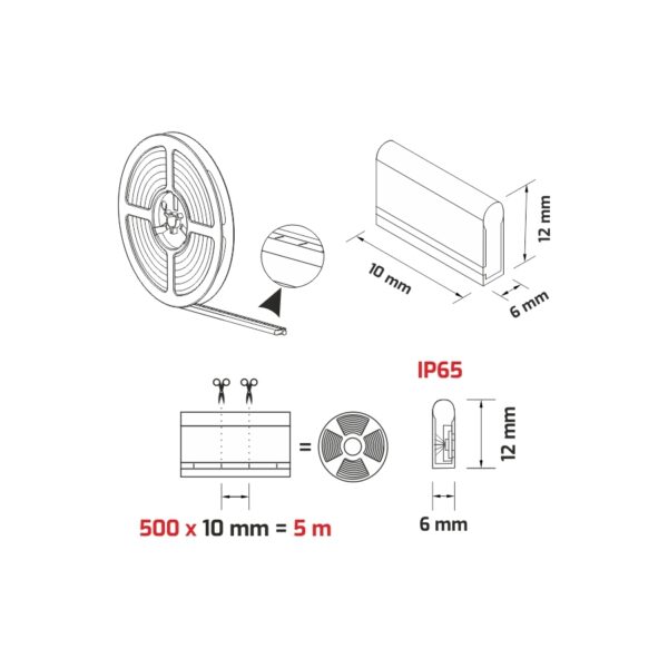 Taśma LED Neon Flex N-6X12-Z-11W-30K-01 - obrazek 5