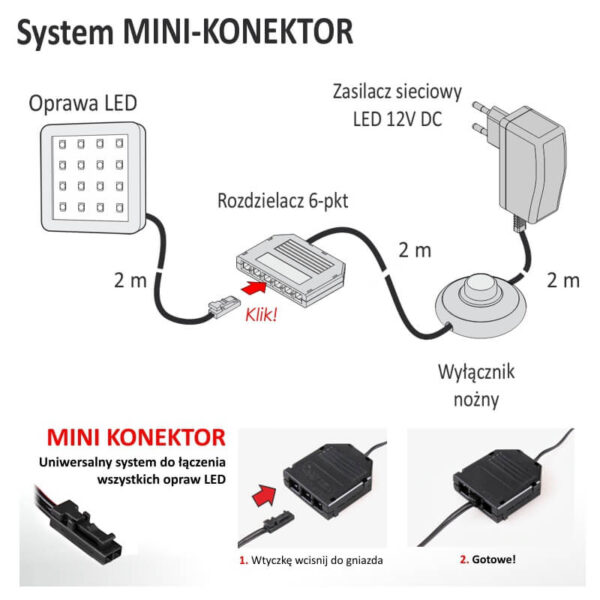 Rozdzielacz LED czarny OKS-MIN3P-WTY-CZ-01 - obrazek 3