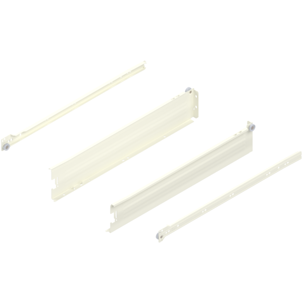METABOX bok M (86 mm), Częściowy wysuw, 25 kg, dł.=500 mm, wersja na wcisk, lewy/prawy