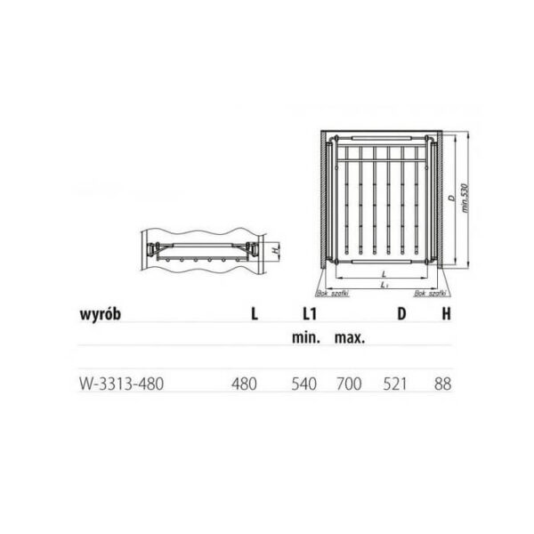 Wieszak na spodnie W-3313-480.P22 srebrny - obrazek 2