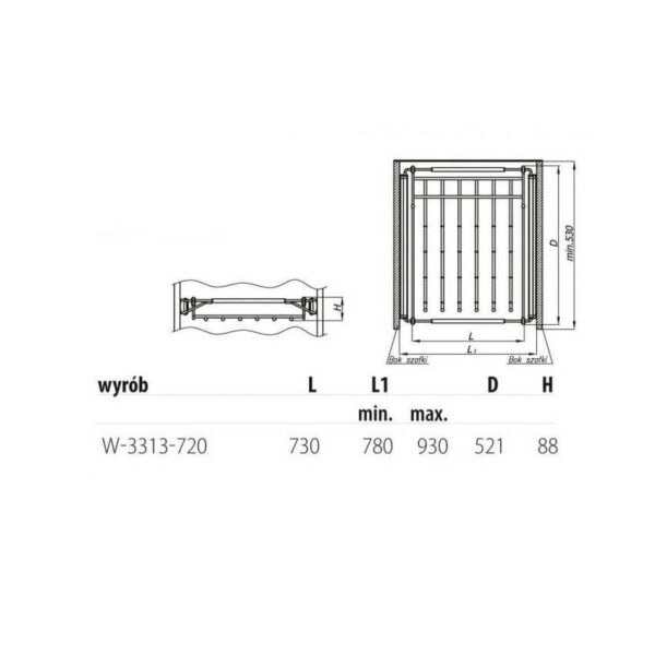 Wieszak na spodnie W-3313-720.P22 srebrny - obrazek 2