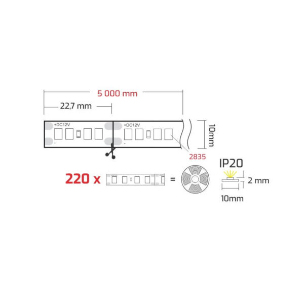 Taśma LED R-2835-FUT-880-20-40K-01 - obrazek 5