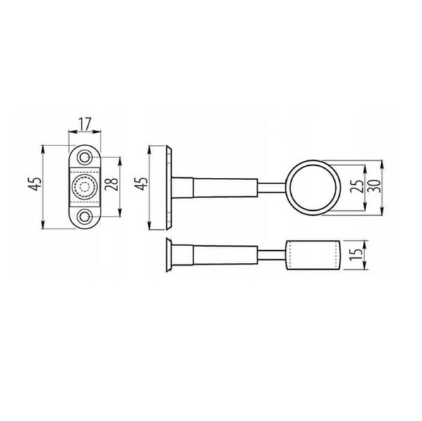 AC936-0-CHR Uchwyt dystansowy przelotowy R-50R - obrazek 2