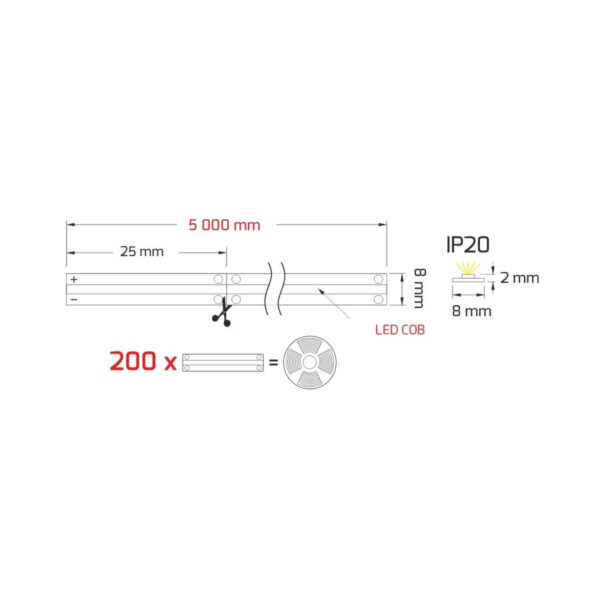 Taśma LED R-COB-480-8-40K-02 - obrazek 4