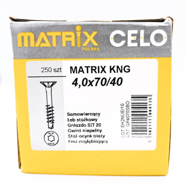 MATRIX wkręt 4,0 x 70/40 samowiercący 250 szt. - obrazek 4