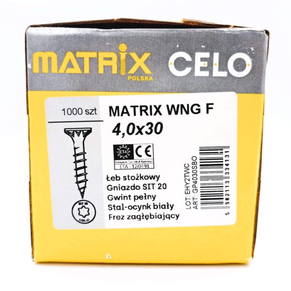 MATRIX wkręt 4,0 x 30 z frezem zagłębiającym 1000 szt. - obrazek 4