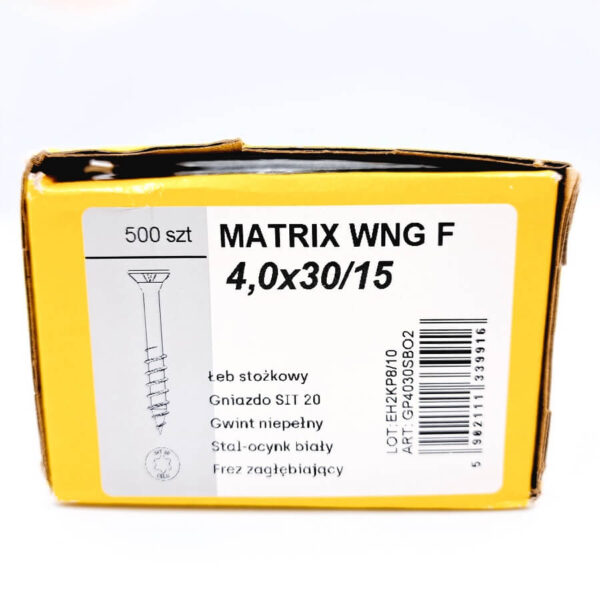 MATRIX wkręt 4,0 x 30/15 z frezem zagłębiającym 500 szt. - obrazek 4